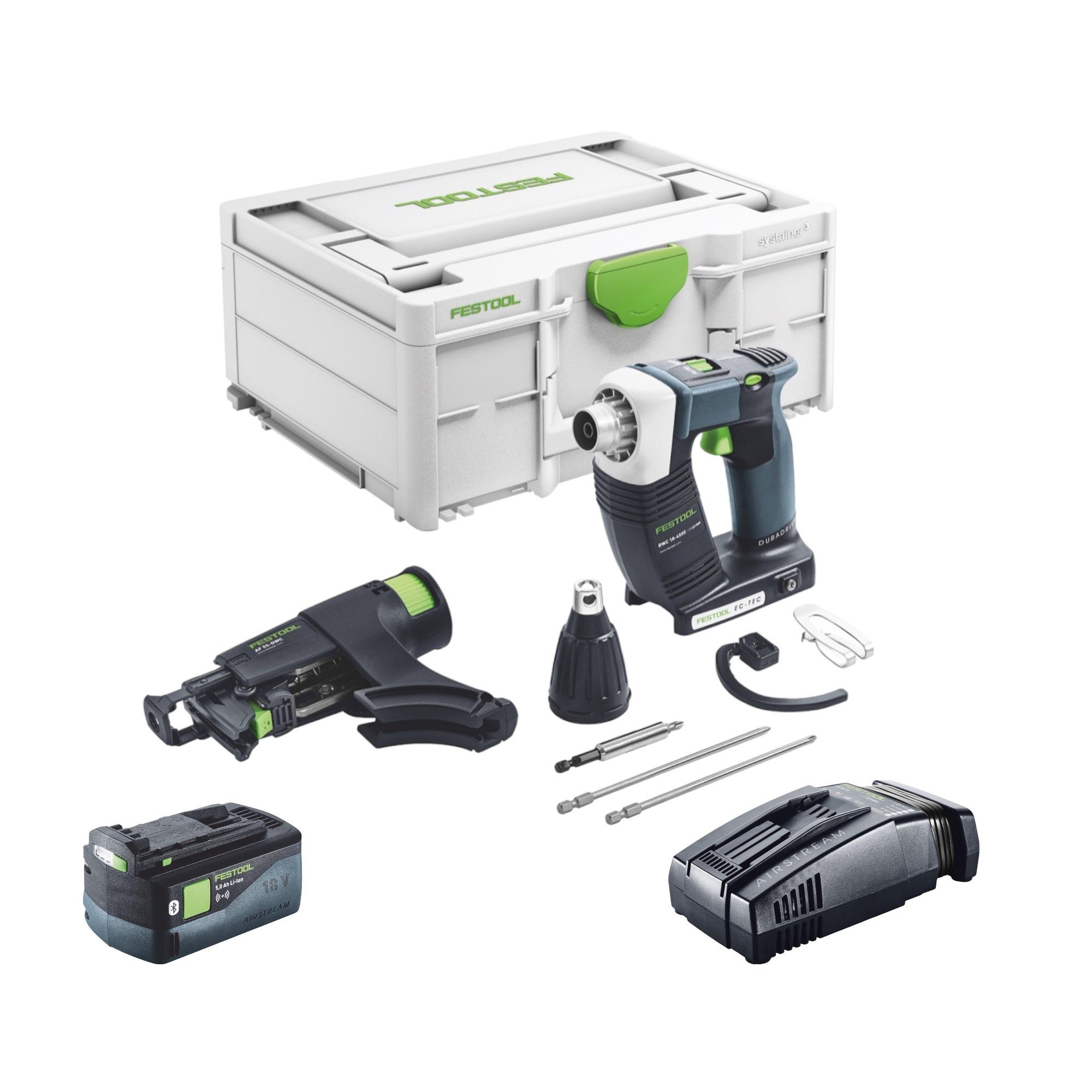 FESTOOL Akku-Trockenbauschrauber Festool DURADRIVE DWC 18-4500 Basic Akku Bauschrauber 18 V 14 Nm Brush