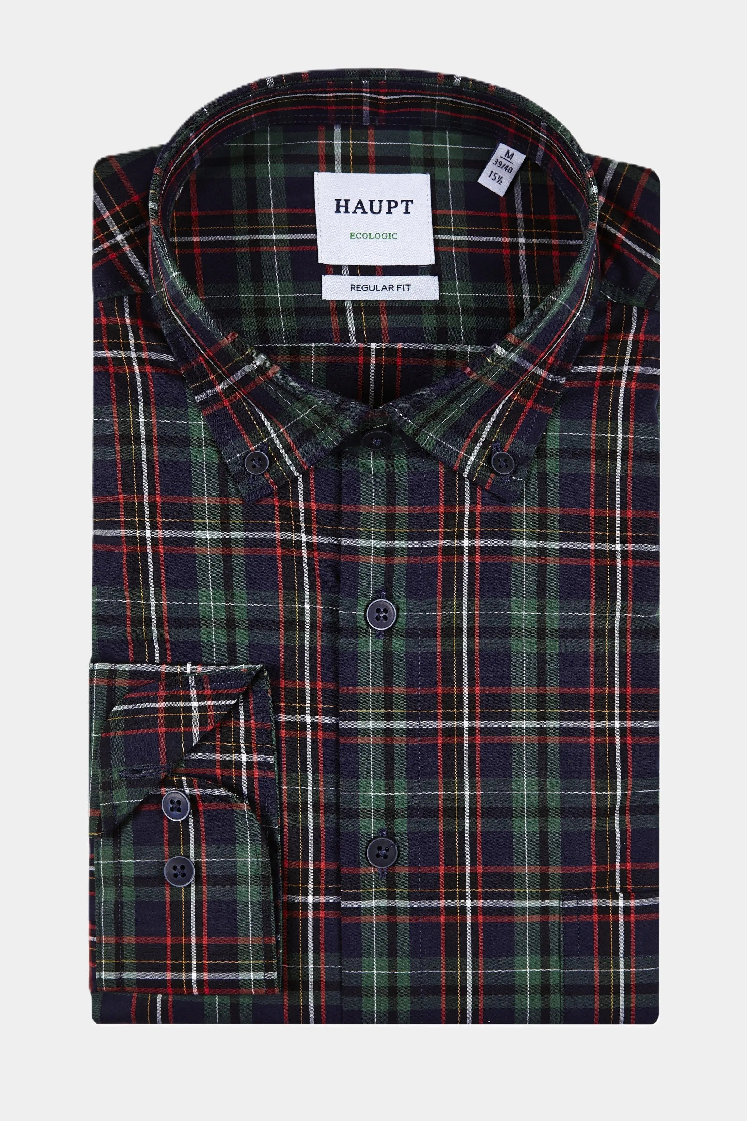 Haupt Langarmhemd Haupt Langarm Baumwoll-Herrenhemd Karomuster günstig online kaufen