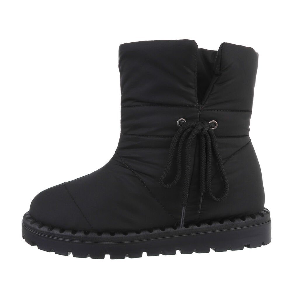 Ital-Design Damen Snowboots Freizeit Snowboots Flach Flache Stiefeletten in Schwarz