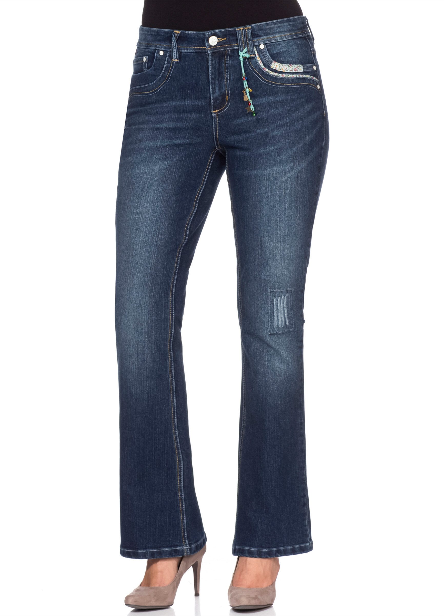 sheego by Joe Browns Bequeme Jeans Bootcut-Jeans . mit Pailletten am Bund günstig online kaufen