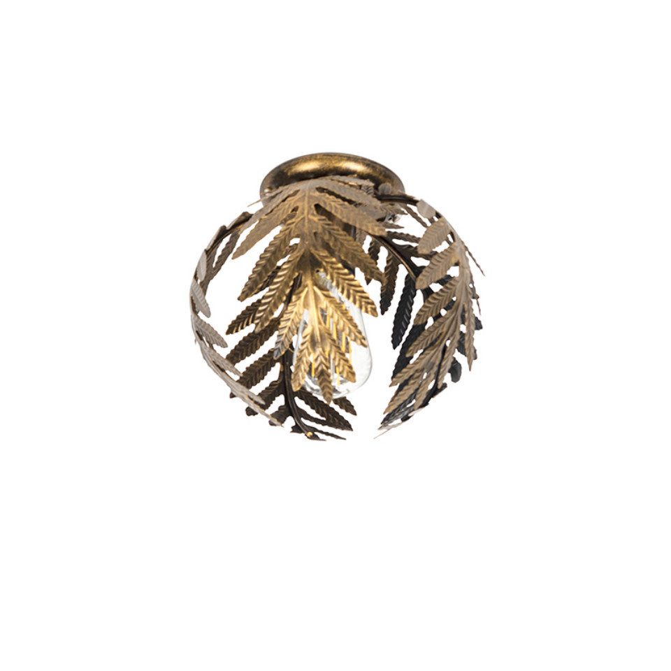 Qazqa Deckenleuchte Botanica, ohne Leuchtmittel, E27, Gold/Messing, Retro, günstig online kaufen