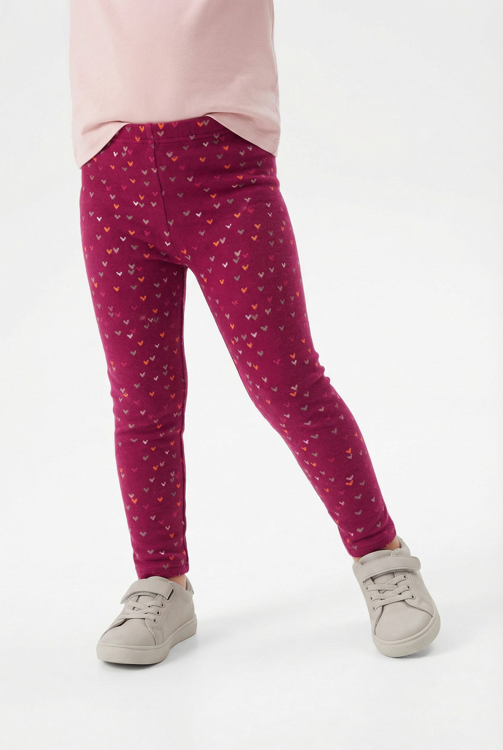 happy girls Strickleggings im süßen Herzchen-Allover