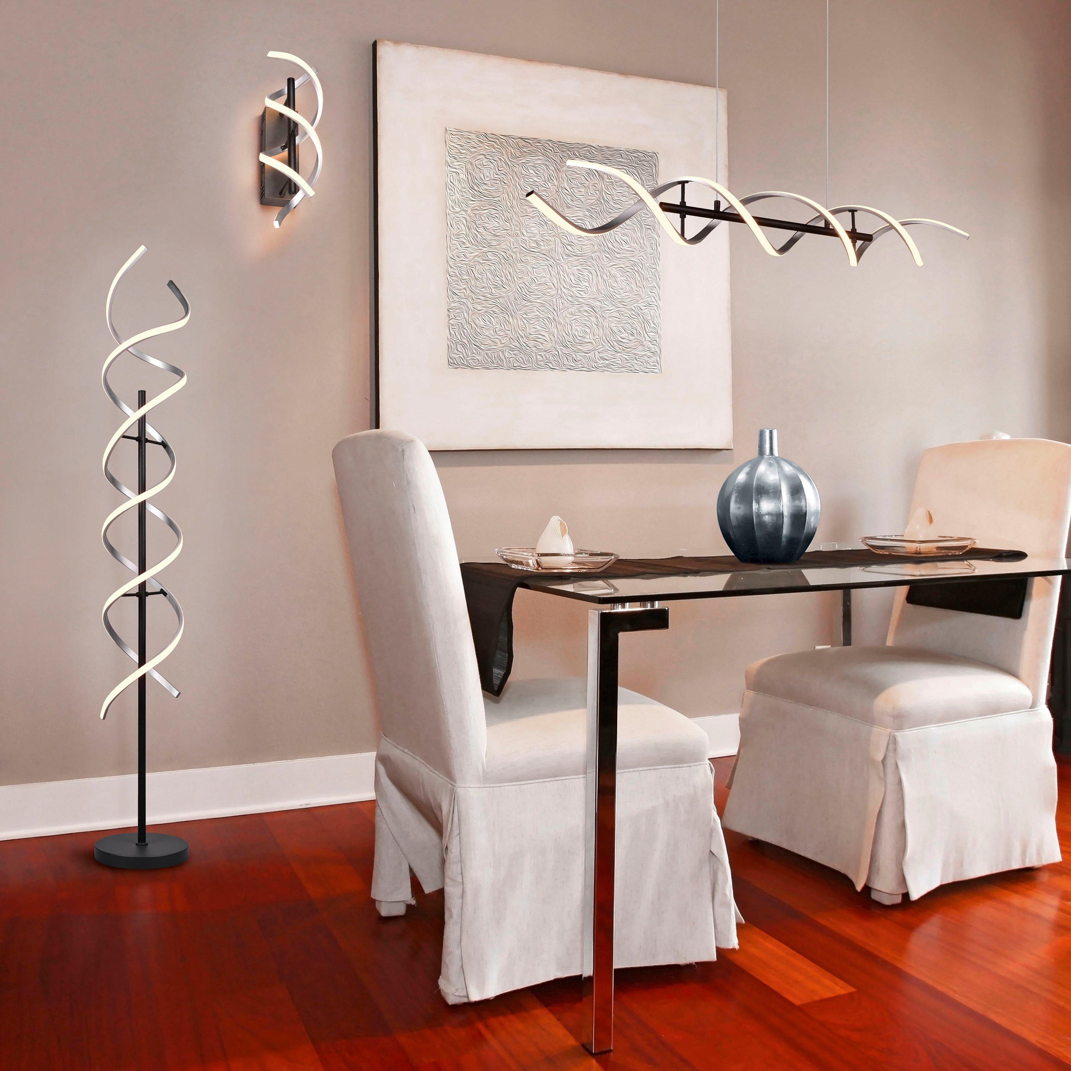 TRIO Leuchten LED Stehlampe Sequence, Dimmfunktion, Farbwechsel, LED fest integriert, Farbwechsler, warmweiß - kaltweiß, Stehleuchte dimmbar, Lichtfarbe einstellbar, Touch-Steuerung, Memory