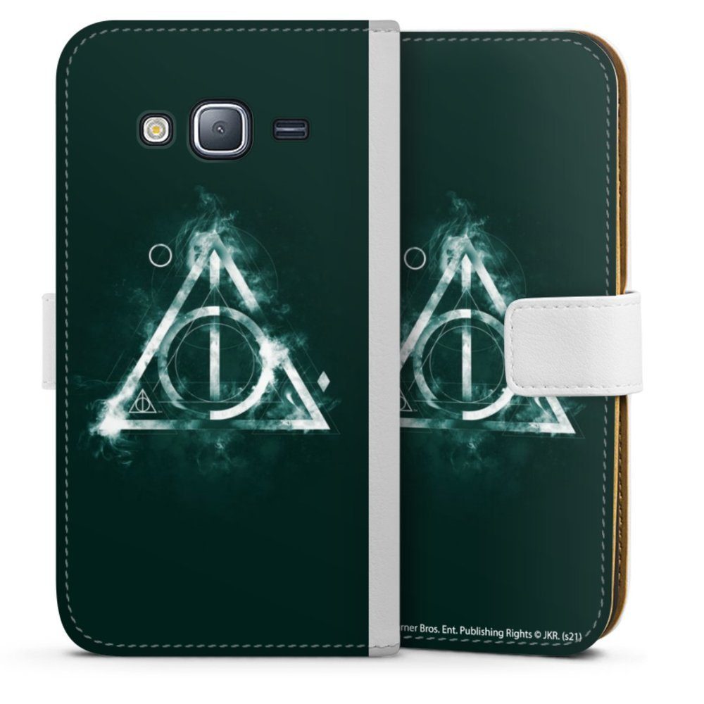 DeinDesign Handyhülle Harry Potter Heiligtümer des Todes Offizielles  Lizenzprodukt, Samsung Galaxy J3 Duos (2016) Hülle Handy Flip Case Wallet  Cover