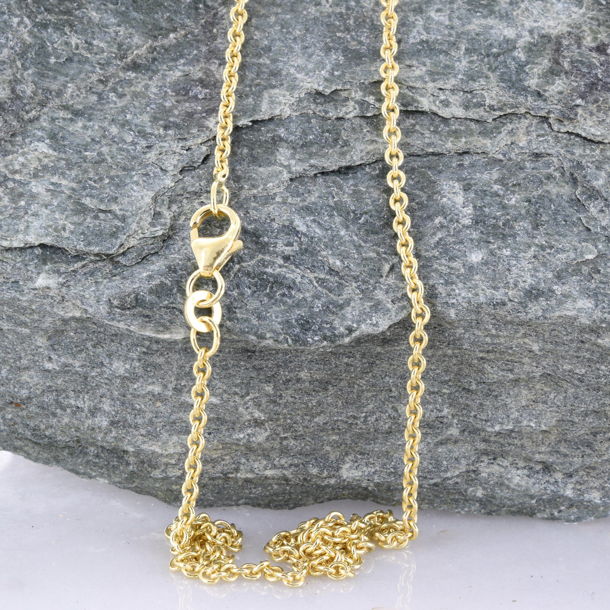 Herren Schmuck HOPLO Goldkette 2,0 mm 45 cm 333 - 8 Karat Gold Halskette Ankerkette rund massiv Gold hochwertige Goldkette 4,4 g