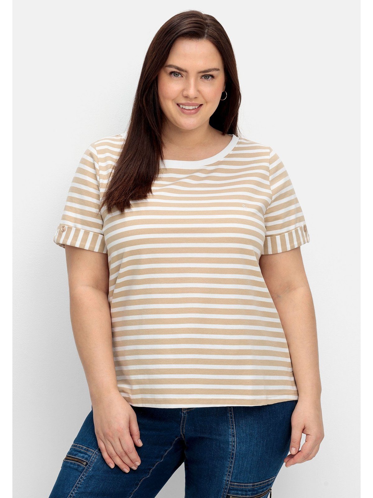 Sheego T-Shirt Große Größen mit verlängerter Rückenpartie | Basic-Shirts