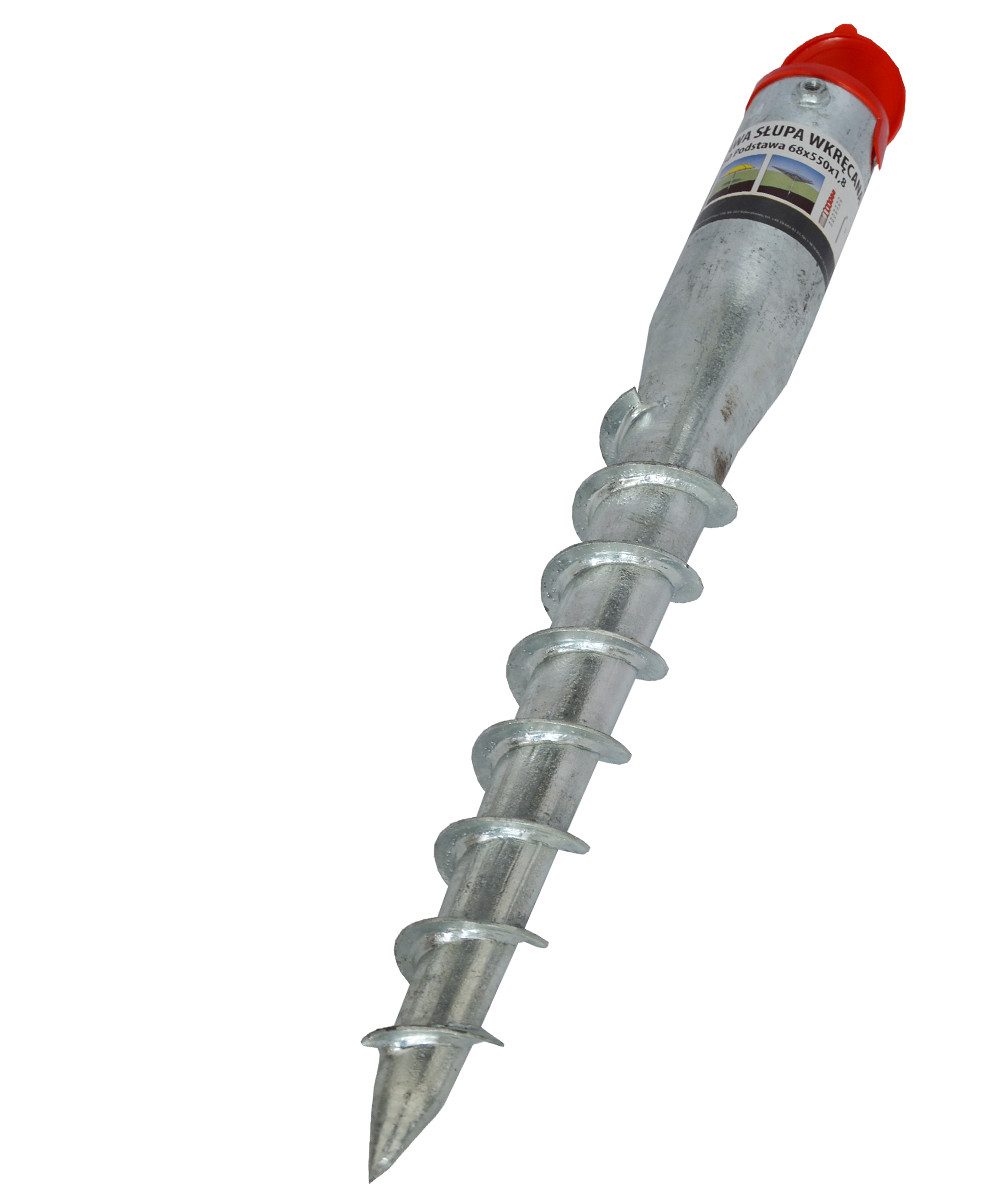 Domax Einschraub-Bodenhülse Einschraubbodenhülse Pfostenträger Schirmständer Schraubhülse 68x550mm, für Pfosten, Sonnenschirm, Wäschespinne, Einschrauben, (1-St), Adapter-Set inkl.