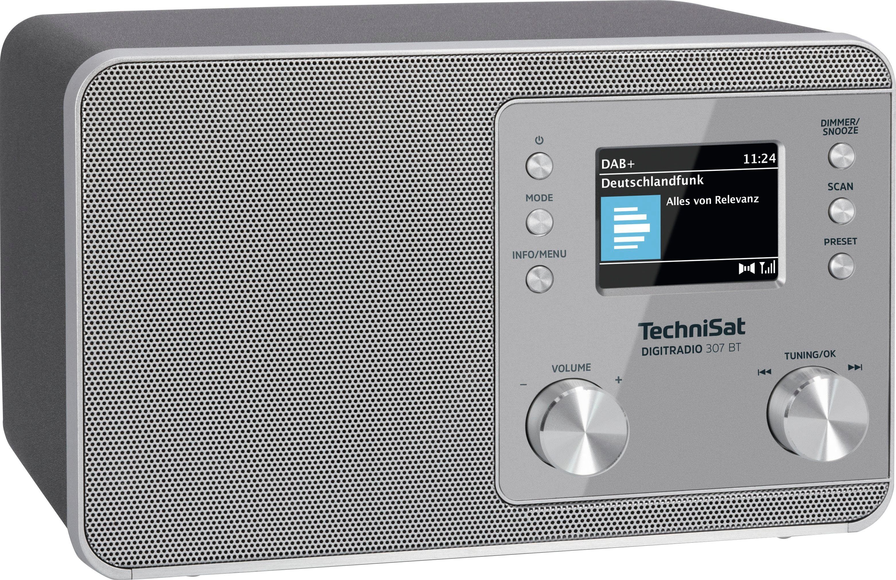 TechniSat DIGITRADIO 307 BT Radio (Digitalradio (DAB), UKW mit RDS, 5 W) Silber