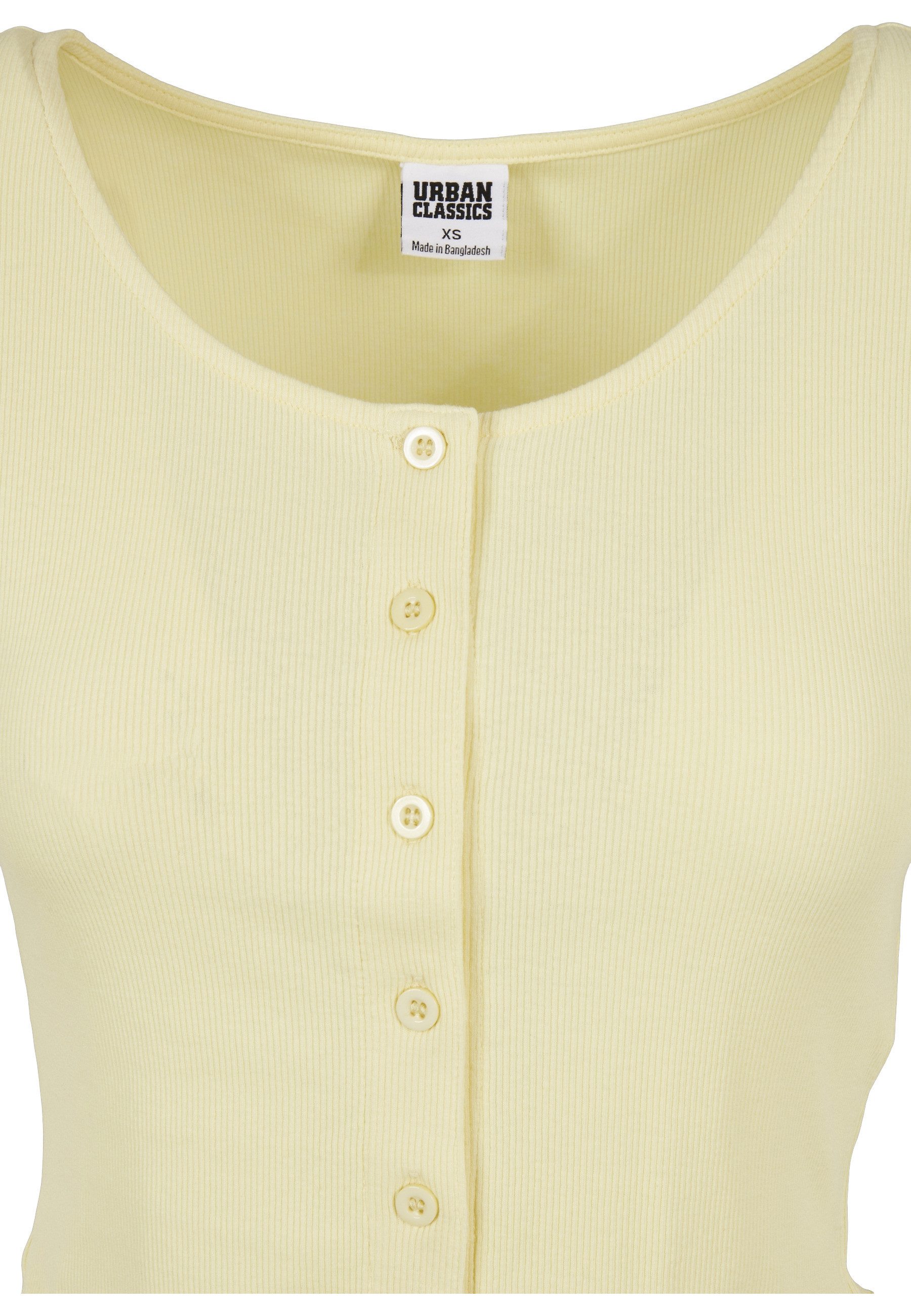 URBAN CLASSICS Kurzarmshirt Urban Classics Damen Ladies Cropped Button Up Rib Tee (1-tlg)