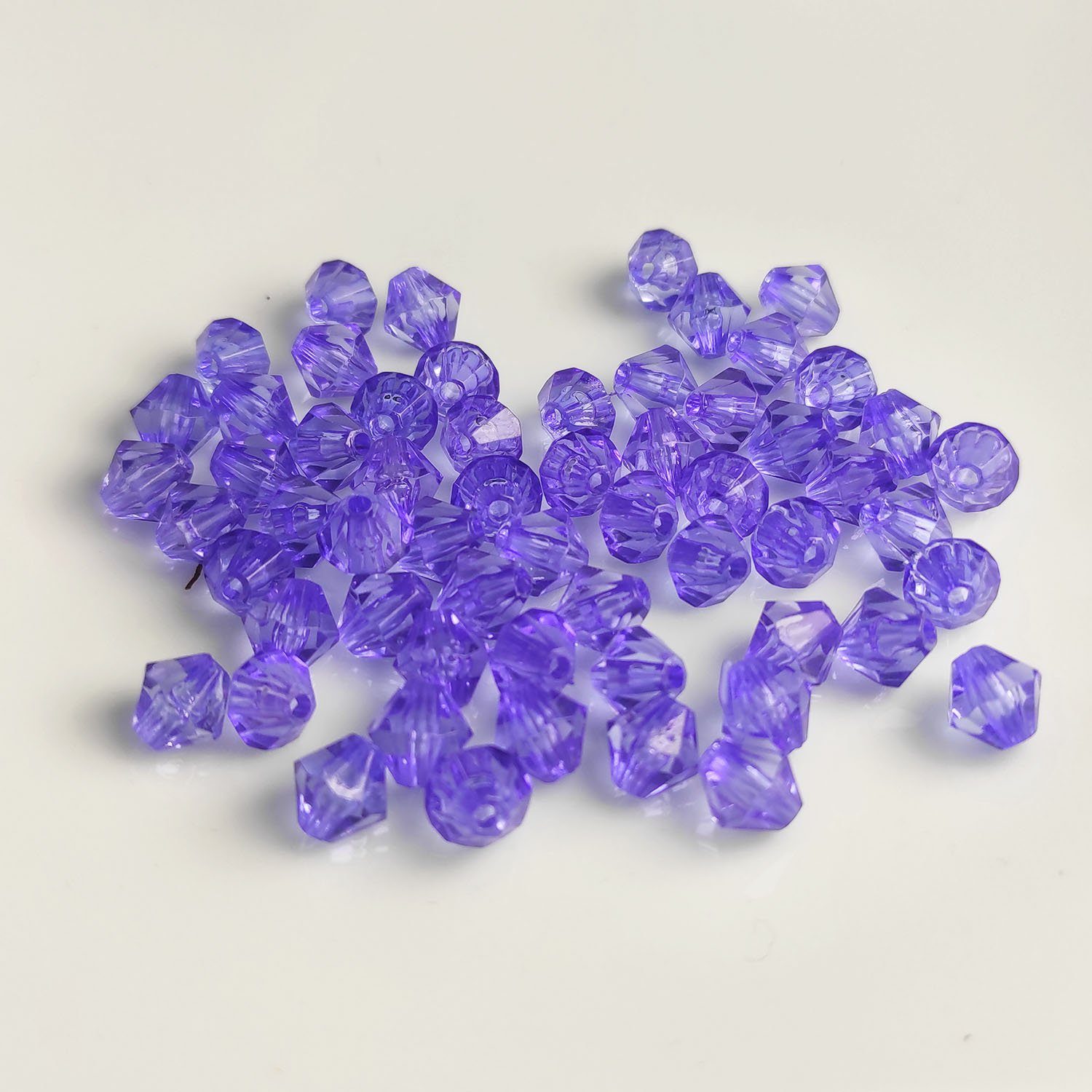 Kopper-24 Bastelperlen Doppelkegel Bicone 100 Stück Acryl Perlen Kristall Lose Perlen mit Loc