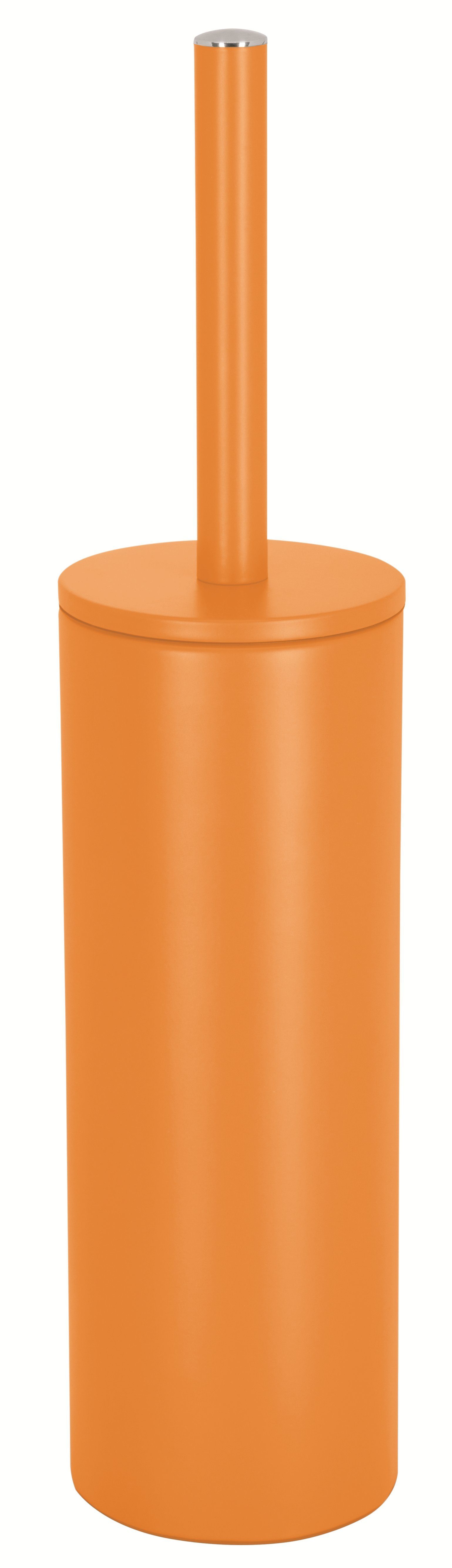 spirella WC-Garnitur AKIRA, Toilettenbürste, hygienischer Innenbehälter, pulverbeschichteter Stahl, elegantes Matt-Finish, satiniert, orange, Toilettenbürste mit hygienischem Innenbehälter, mit Deckel, matt-satiniert, orange