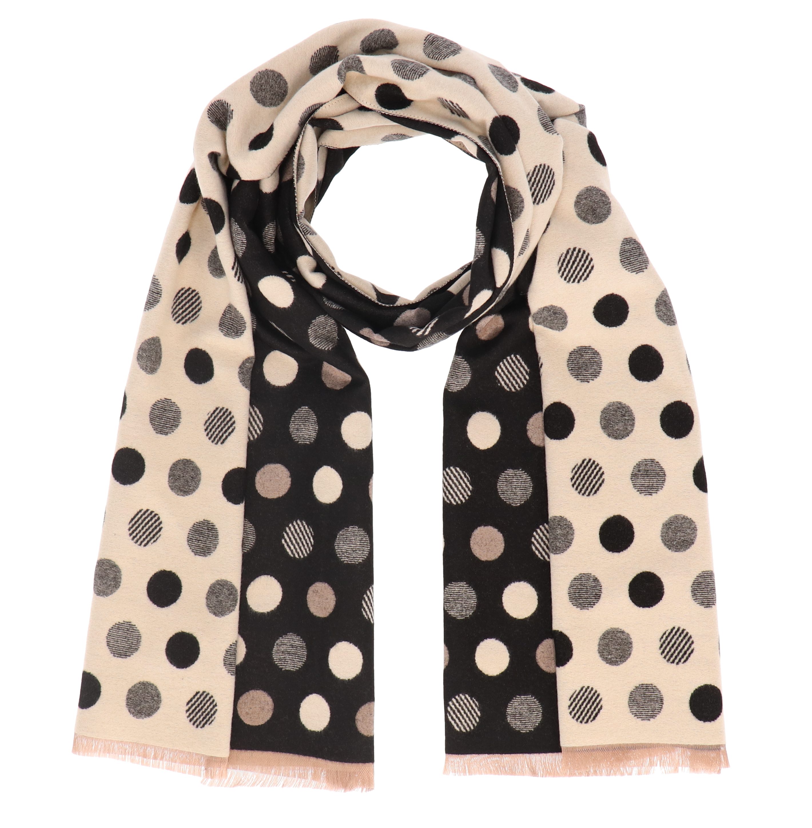 halsüberkopf Accessoires Modeschal Dots, Doubleface