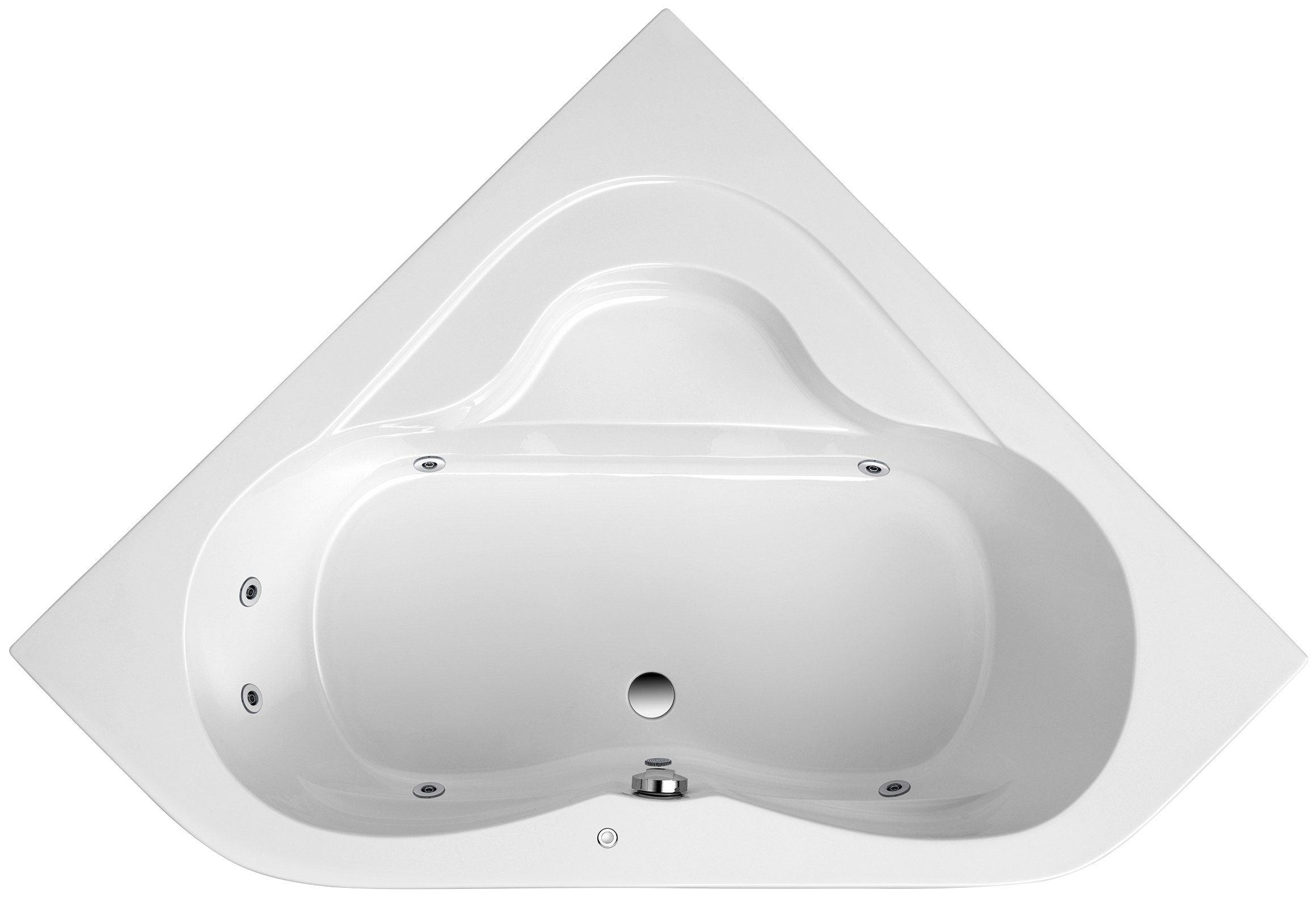 OTTOFOND Whirlpool-Badewanne Lucia, (Komplett-Set, 1-tlg), Typ 1, chrom
