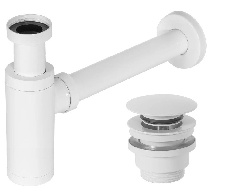 wohnwerk.idee Siphon Ablaufgarnitur Waschbecken Geruchsverschluss Schwarz günstig online kaufen