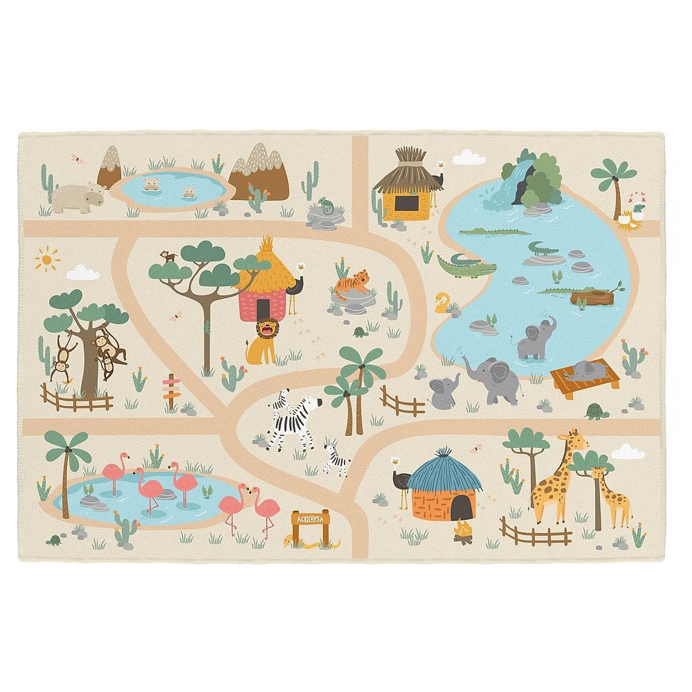 ACHOKA® Kinderteppich Spielteppich Little Savannah, Die abwechslungsreiche Spielfläche für viele Kinder