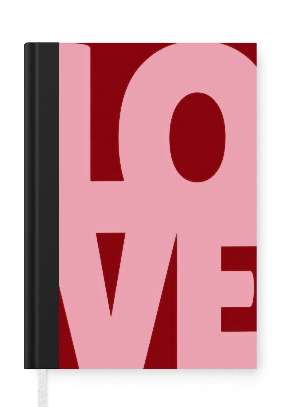 MuchoWow Notizbuch Liebe - Rot - Blockbuchstaben, Notebook, Notizblock a5, Tagebuch, Journal Liniert