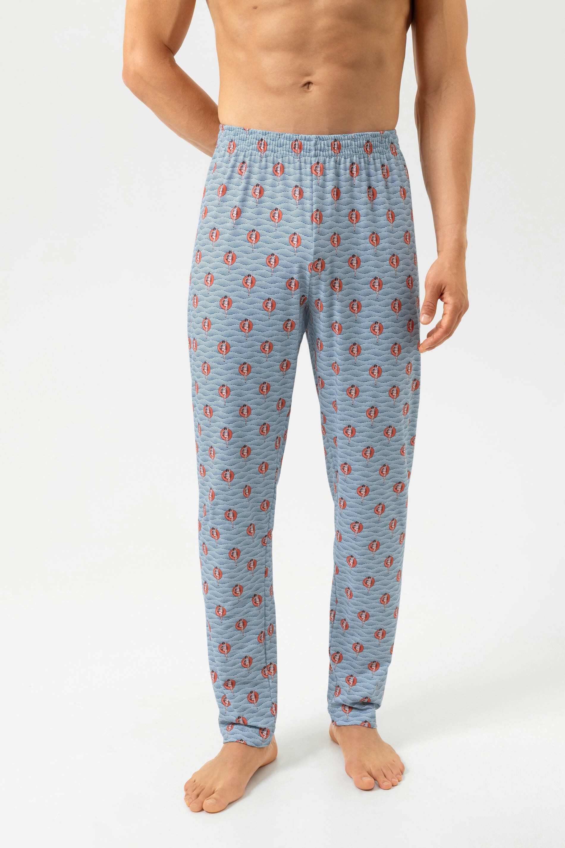 Mey Schlafhose Mey male Hose lang Serie Wave Swing Minimal-Print (1-tlg) Softe Pyjamahose, gemustert, Baumwoll-Jersey-Qualität