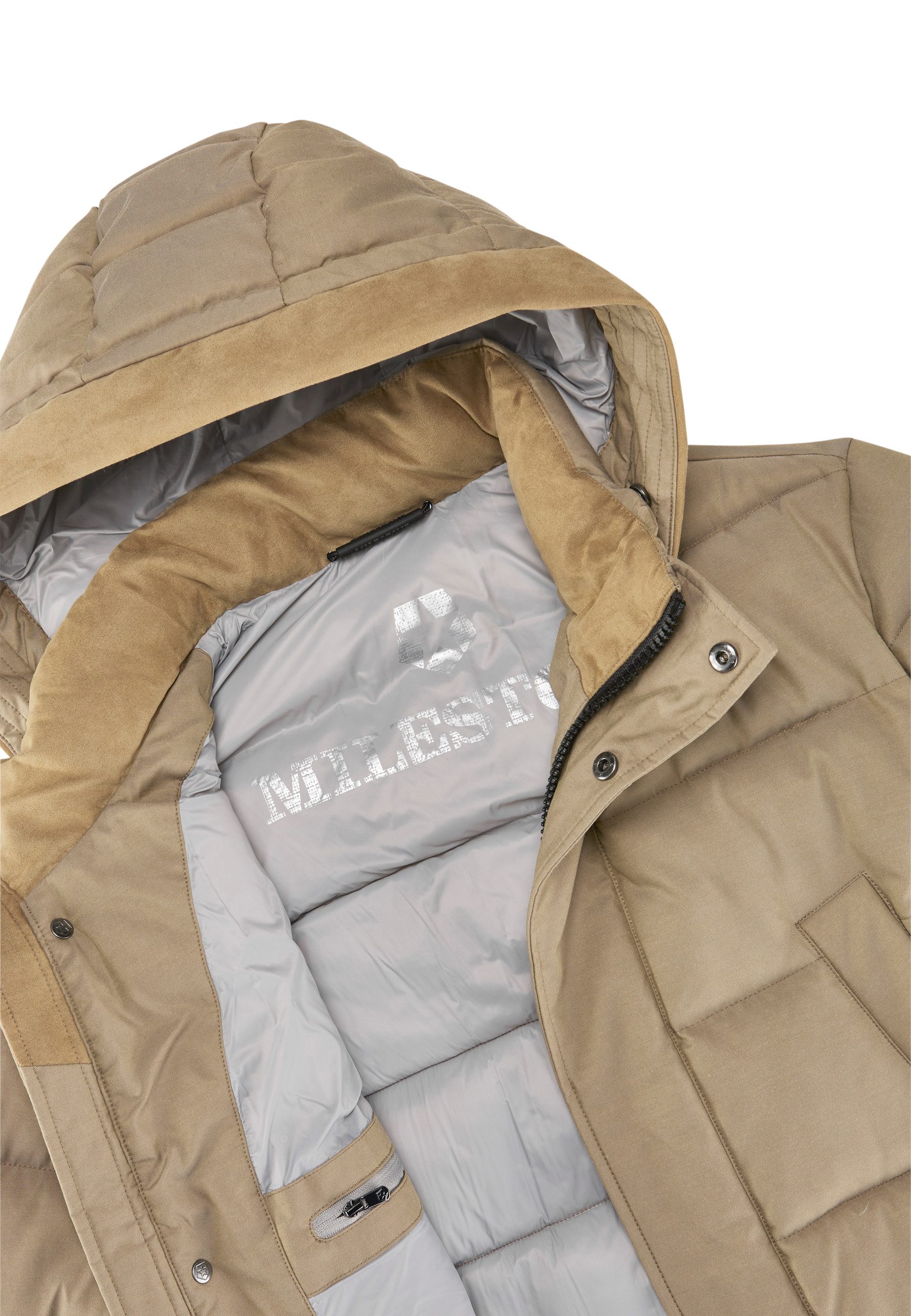 Milestone Parka MSLouis Highclass-Steppparka mit Kapuze atmungsaktiv und wasserabweisend