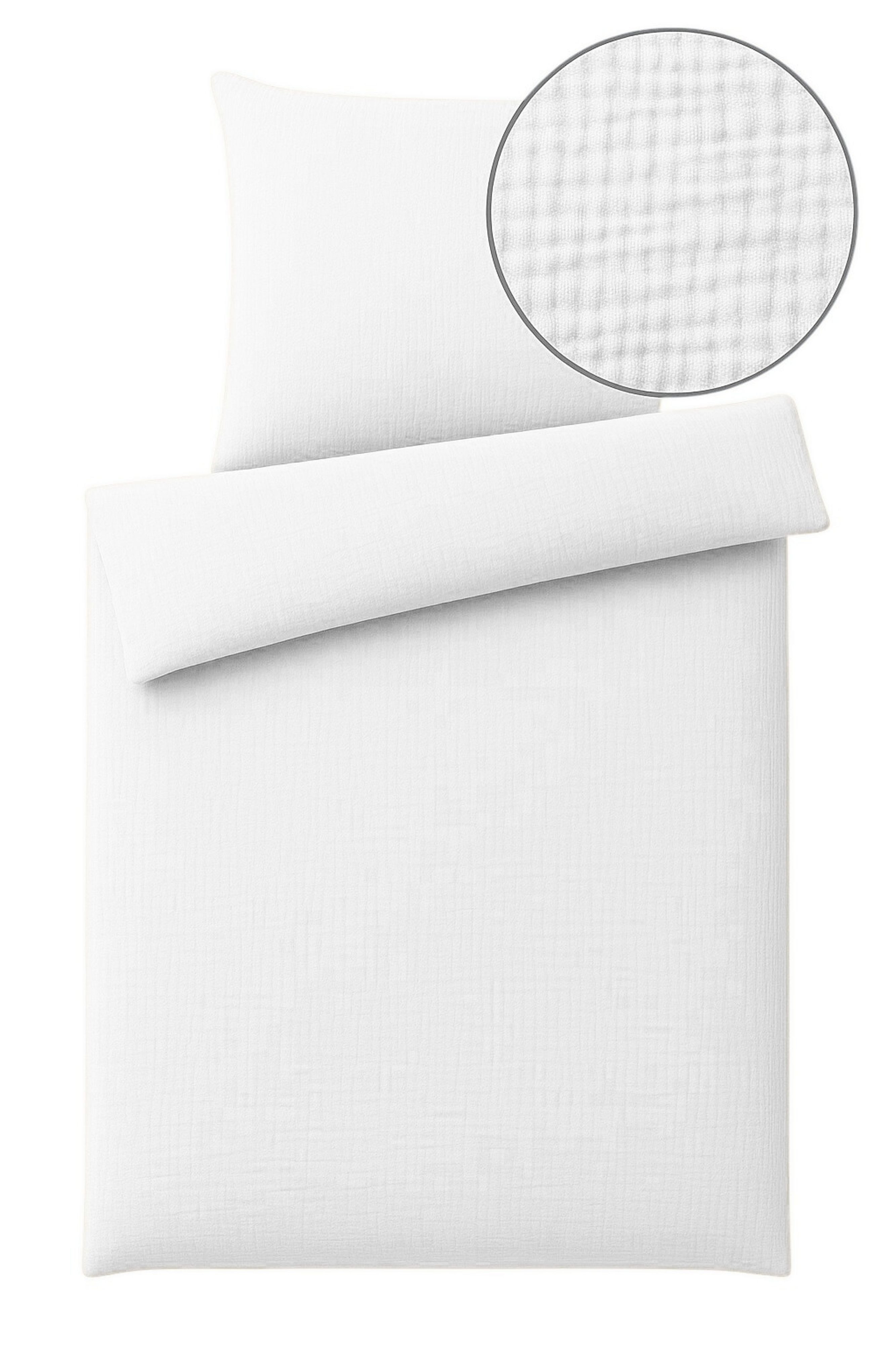 One Home Bettwäsche Musselin, Musselin, 2 teilig, Unifarben, weiche Baumwol günstig online kaufen