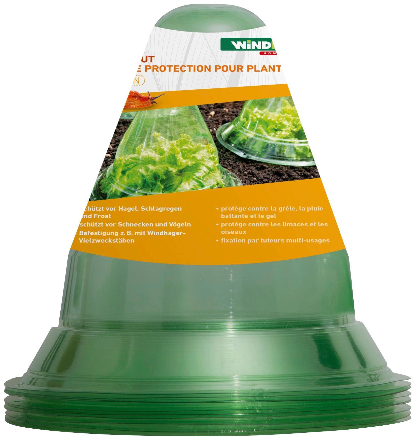 Windhager Pflanzenschutzdach Pflanzenhüte, wirksamer Schutz vor Schnecken, Vögeln, Hagel und Frost, 10 St.