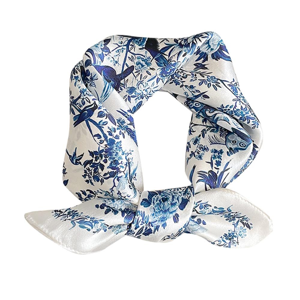 nsihing Seidentuch Damen-Halstuch, Modetuch Bandana Maulbeerseide, Quadratisch, 53 x 53 cm, 1er Pack- Haartuch für Damen & Herren