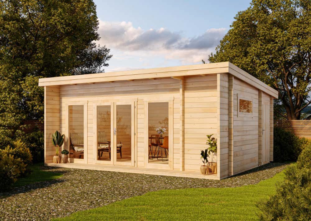 Alpholz Gartenhaus Holz Carla-70 ISO, BxT: 622x492 cm, in Naturbelassen mit 70mm Wandstärke