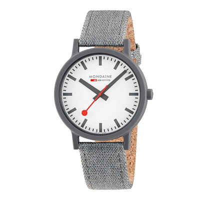 MONDAINE Quarzuhr MS1.41110.LU, Nachhaltige Uhr, Swiss Made, offizielle schweizer Bahnhofsuhr 