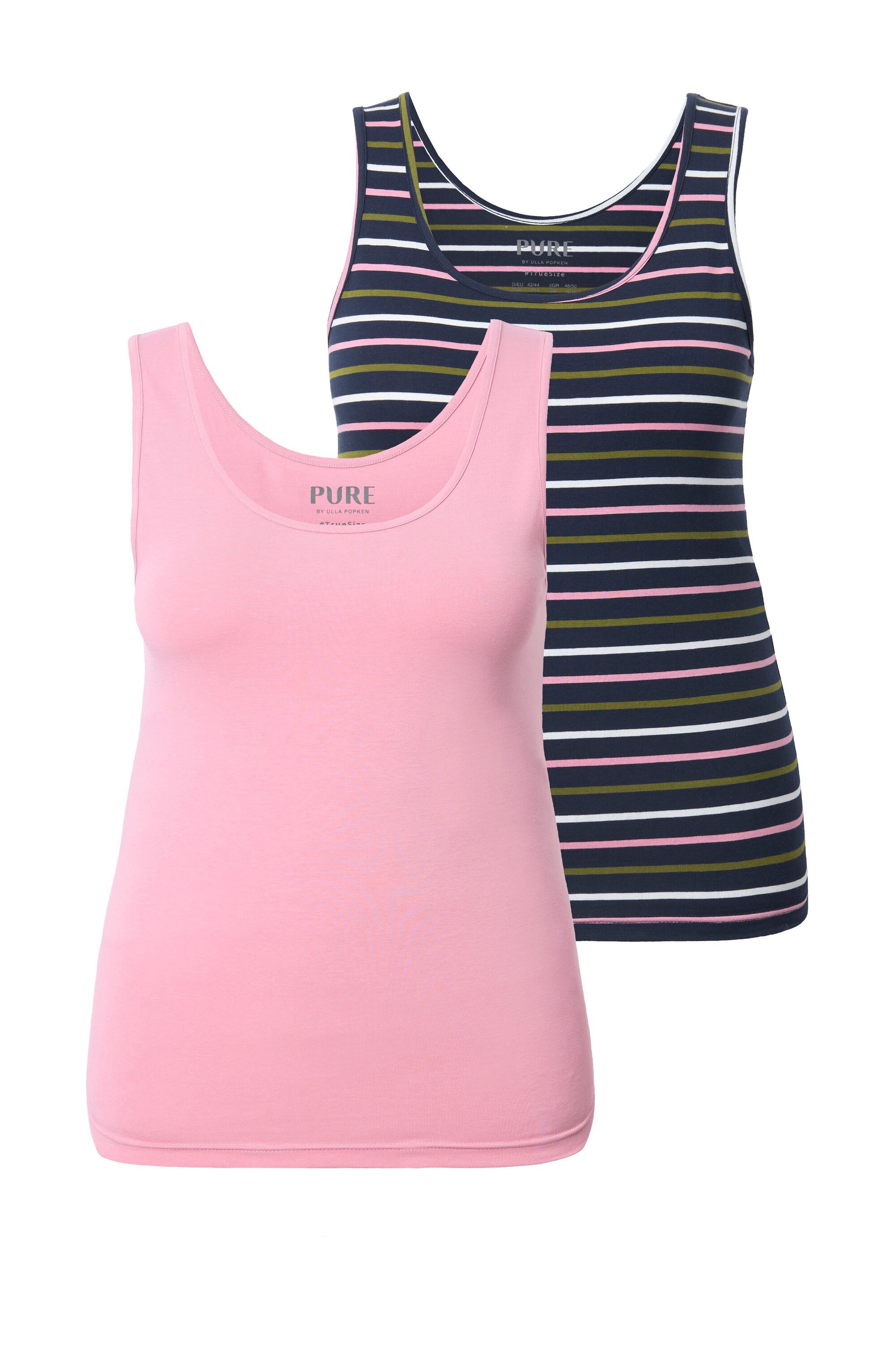 Ulla Popken Unterhemd Unterhemden 2er-Pack Rundhals Biobaumwolle