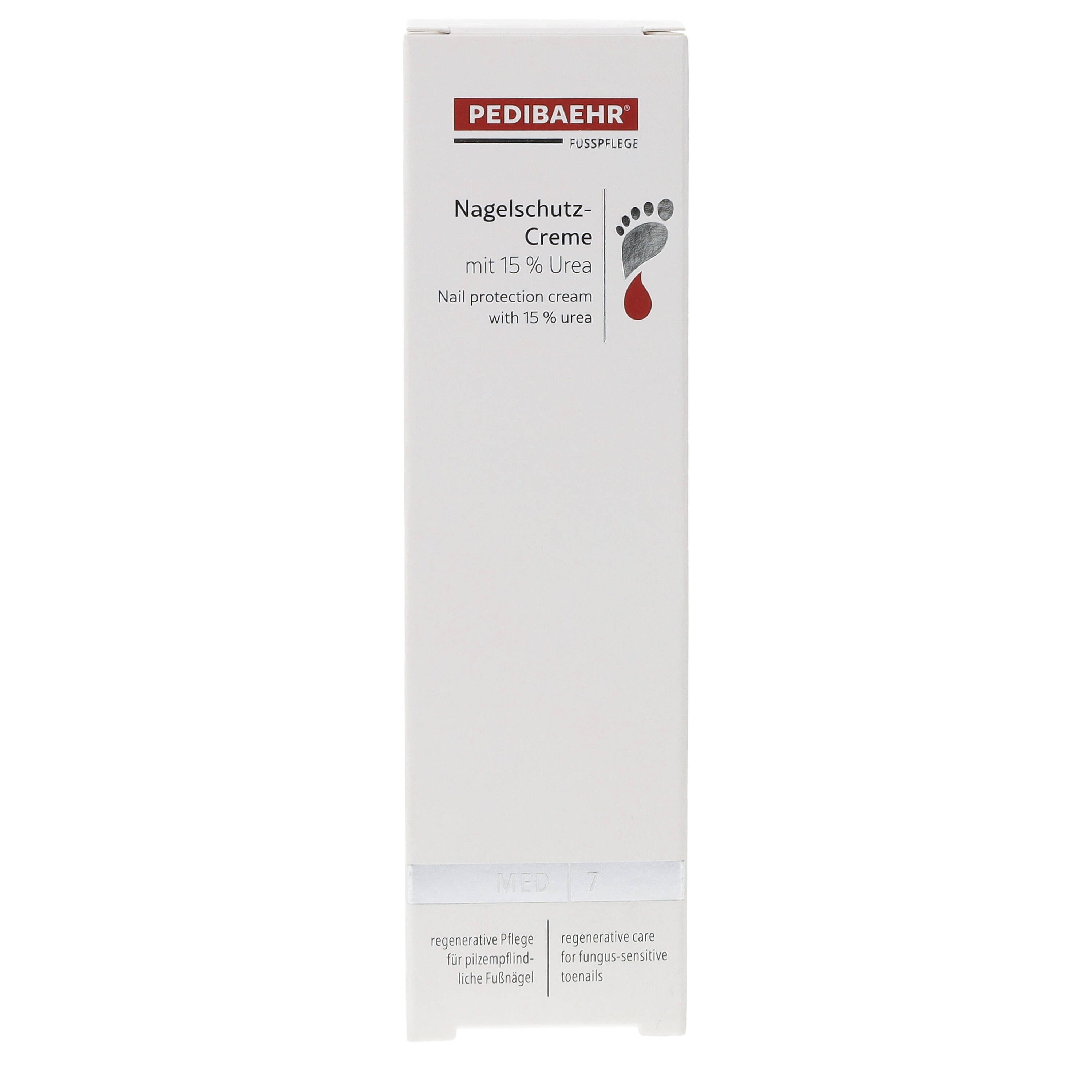 Pedibaehr Nagelpflegecreme Pedibaehr MED Nagelschutz-Creme mit 15% Urea 30ml, 1-tlg., auch für pilzempfindliche Nägel, Zur intensiven Pflege spröder, brüchiger Nägel
