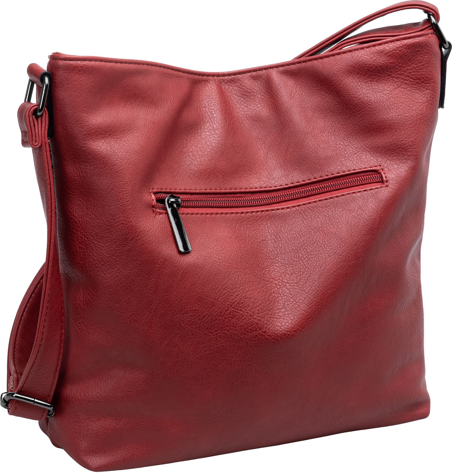 Damen Umhängetasche Crossbody TS1070 Caspar mittelgroße Bag Umhängetasche sportlich elegante rot