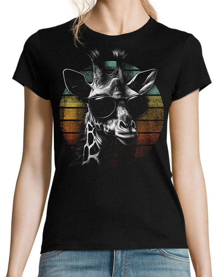 Youth Designz Print-Shirt Retro Giraffe Damen T-Shirt mit lustigen Logo für Damen