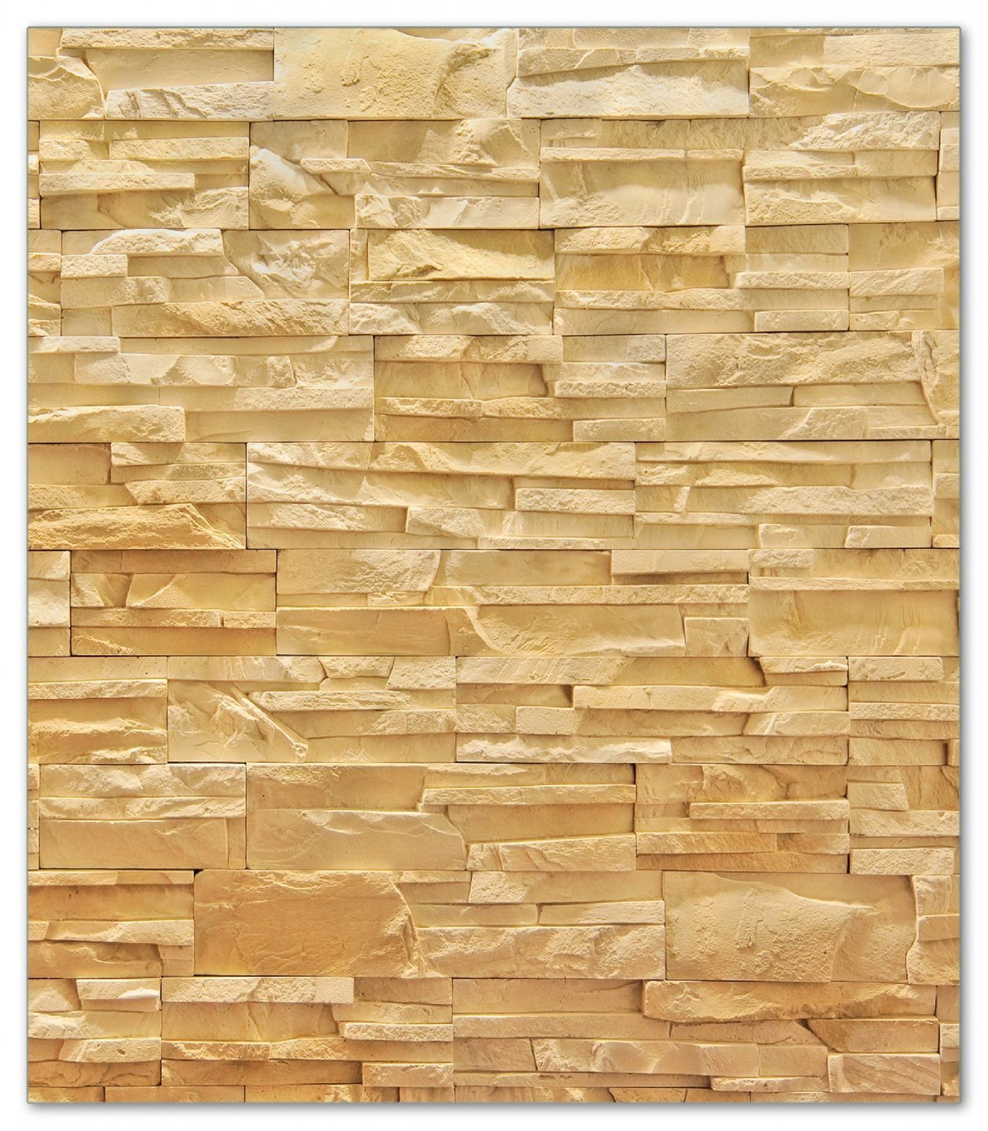 Herd-Abdeckplatte Steinwand gelb-orange