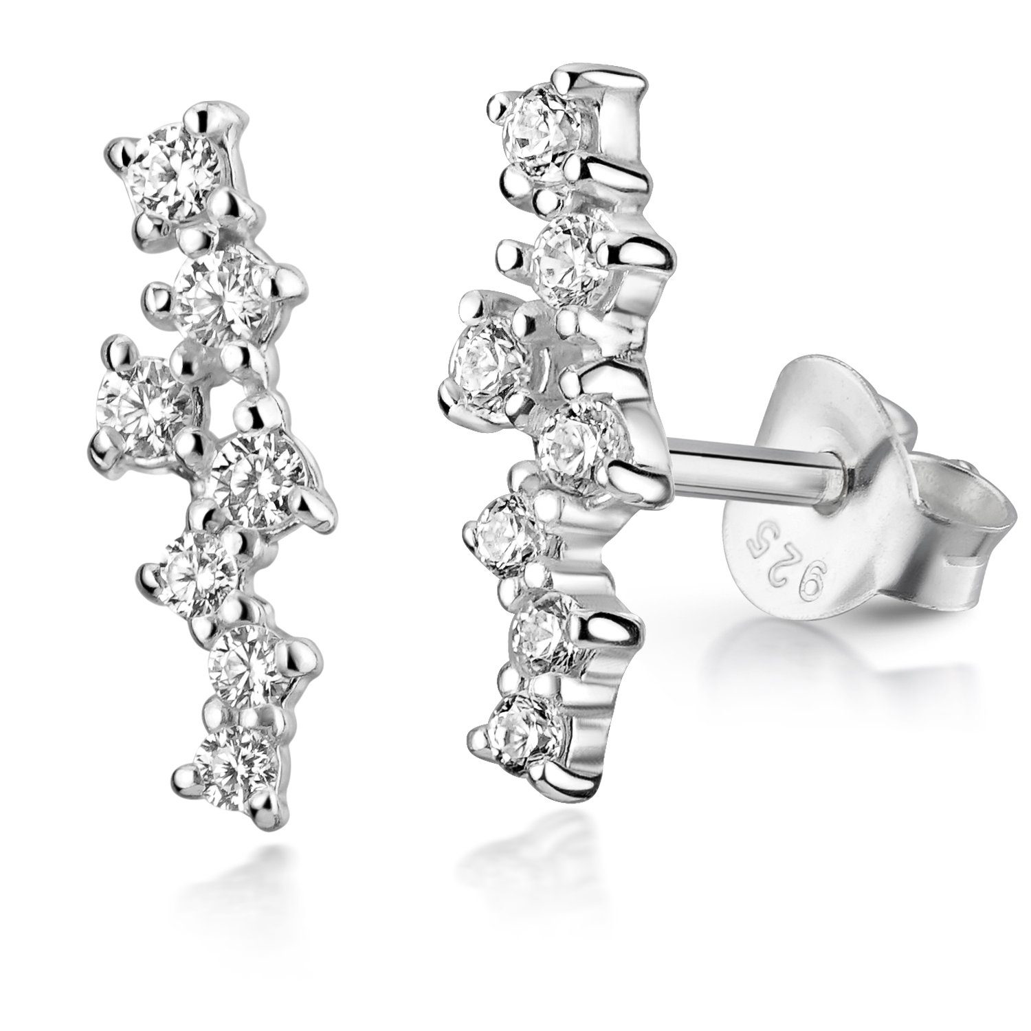 Materia Paar Ohrstecker Ohrringe Damen Zirkonia weiß SO-406, 925 Sterling S günstig online kaufen