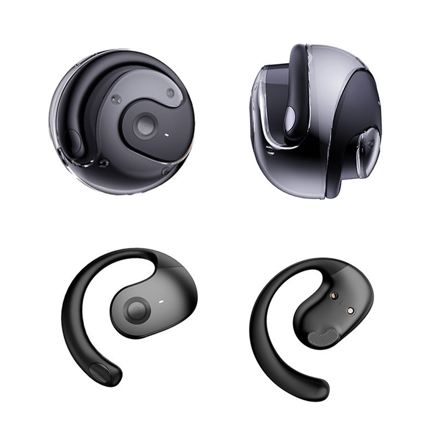 Refttenw Bluetooth Kopfhörer Kabellose Sport-Ohrhörer Open-Ear-Kopfhörer (Bluetooth 5.4, HiFi-Stereo-Sound, IPX5 Wasserdicht, Geräuschunterdrückung, Touch-Steuerung, Tragbares Ladeetui, LLeichte und Komfortable, für Übung, Büro und Langzeitgebrauc)