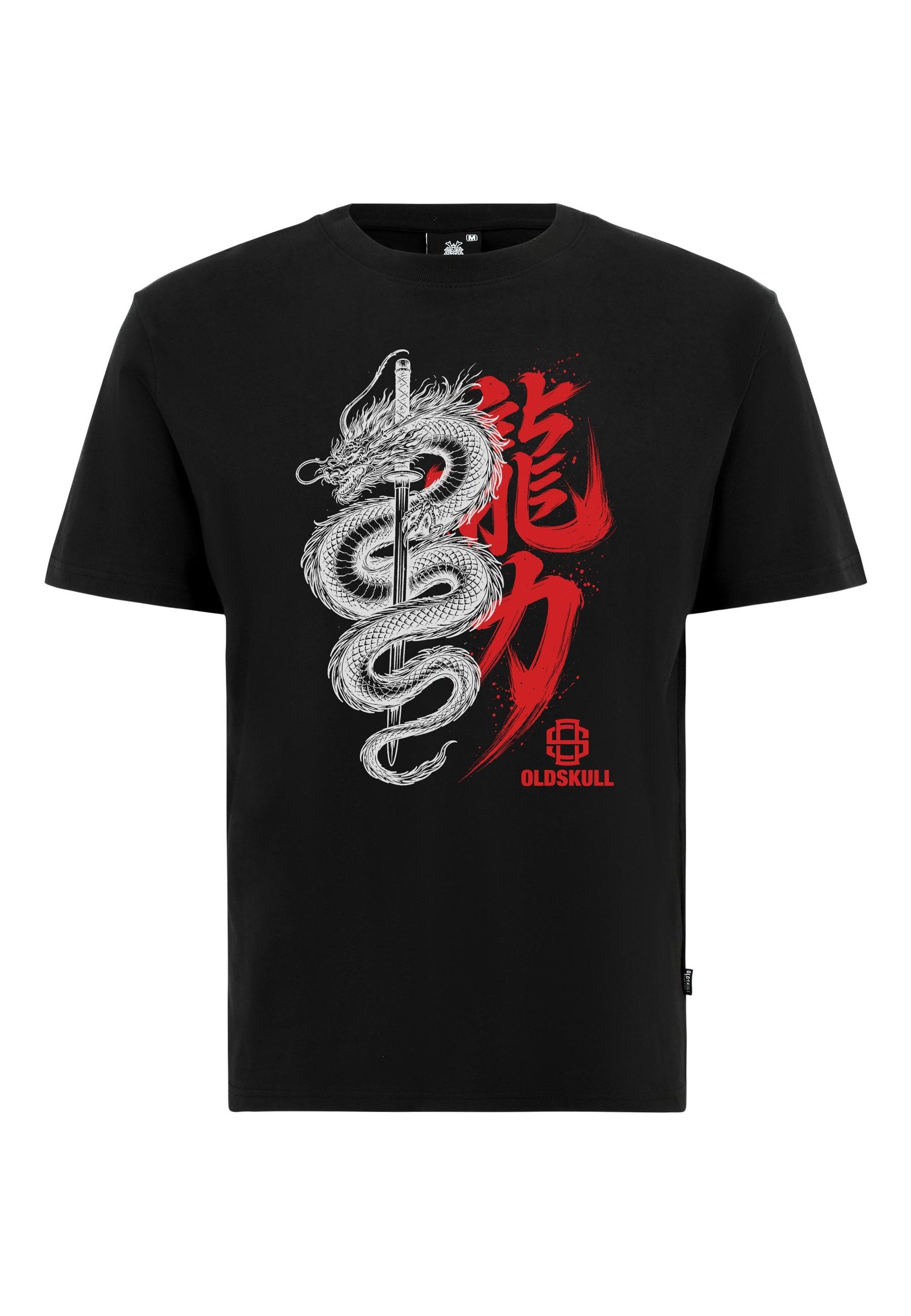 Oldskull T-Shirt Asian Dragon Kanji Graphic mit großem Drachen-Motivdruck