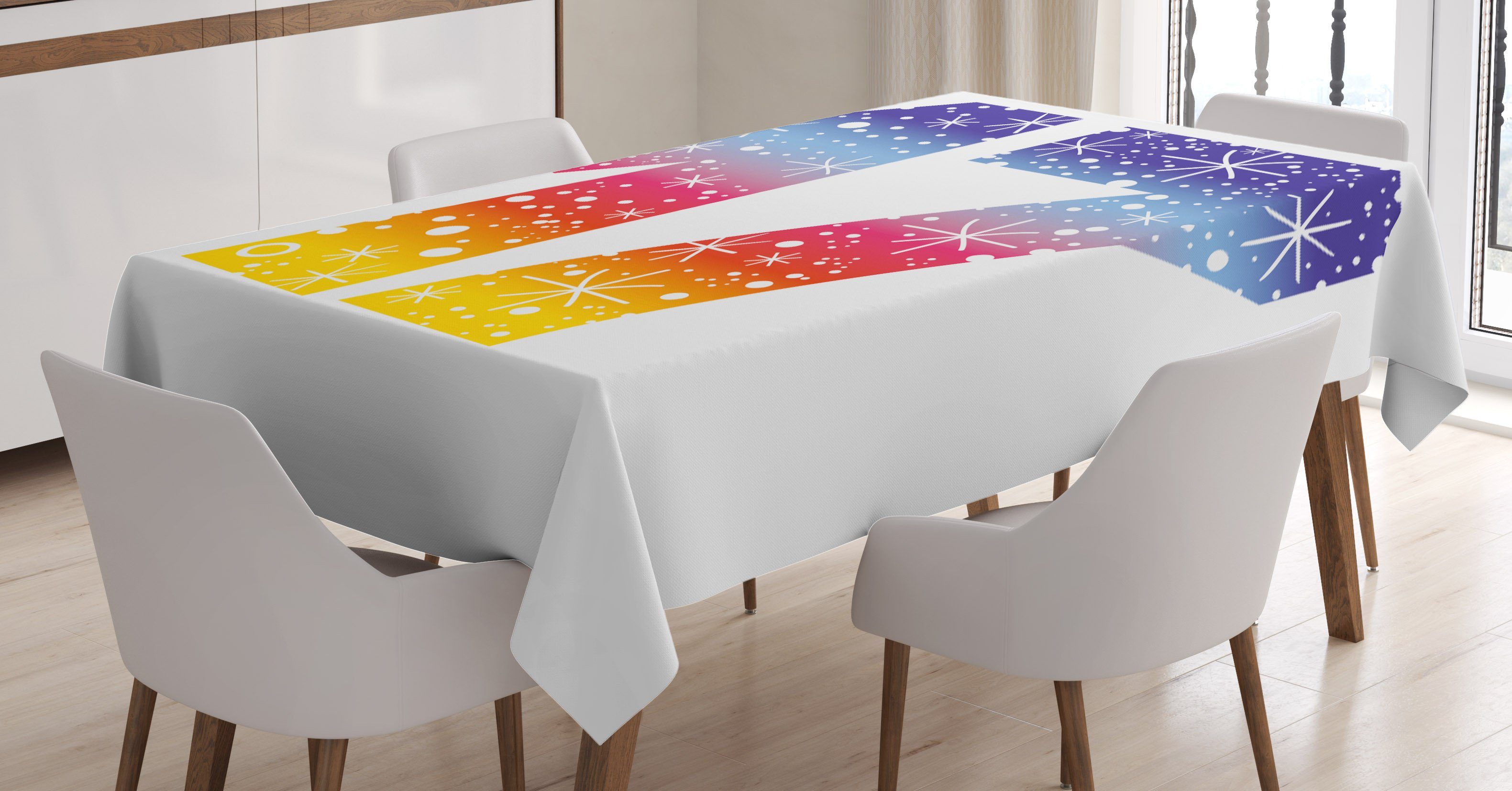 Abakuhaus Tischdecke Farbfest Waschbar Für den Außen Bereich geeignet Klare Farben, Bunt 17-Party