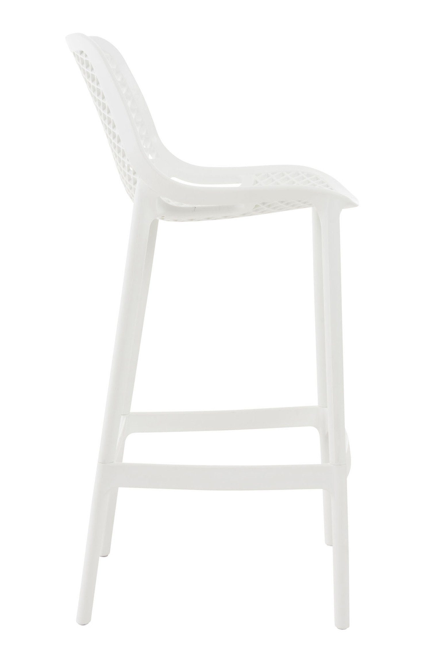 (mit Hocker Kunststoff Fußstütze Weiß angenehmer & - für Air Sitzfläche: Küche), - TPFLiving Kunststoff Theke Gestell Barhocker