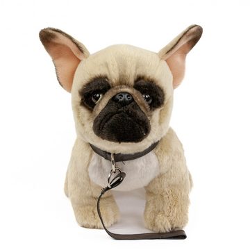 Teddys Rothenburg Kuscheltier Kuscheltier französische Bulldogge mit Leine beige 26 cm