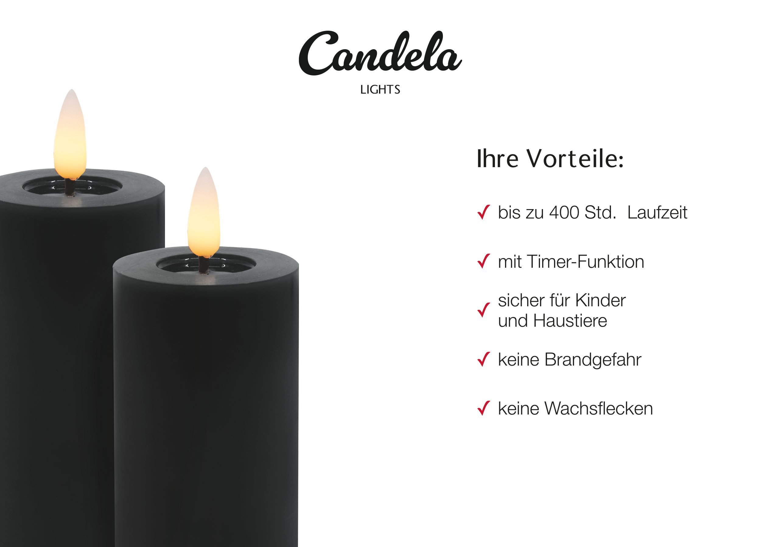 LC Home LED-Kerze LED Kerzen Set Winter Echtwachs Timerfunktion Fernbedienu günstig online kaufen