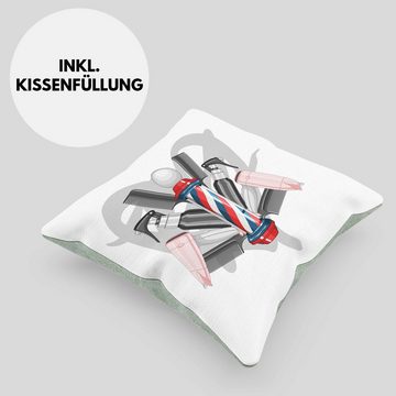 Trendation Dekokissen Trendation - Friseurin Kissen Geschenk Schere Graf