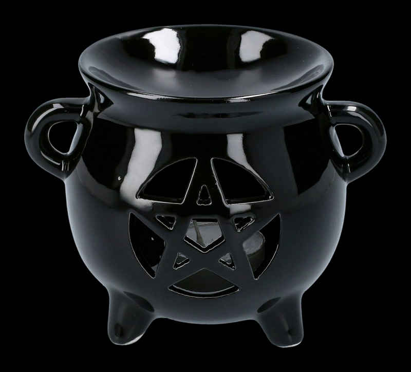 Figuren Shop GmbH Duftlampe »Keramik Duftlampe mit Pentagramm - Dekoration Teelicht«