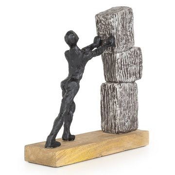 Moritz Skulptur Unterstützung, Holz Deko Figuren Wohnzimmer Holzdeko Objekte Holzdekoration