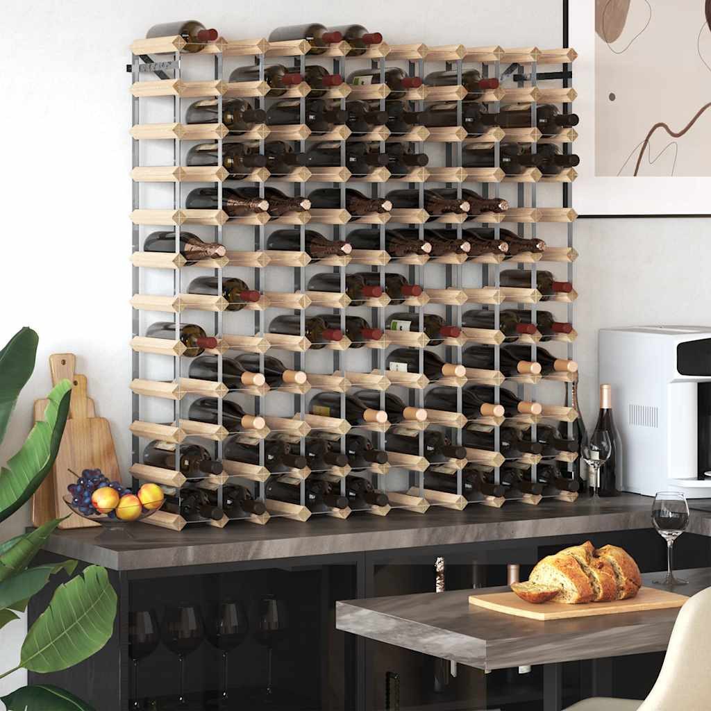 vidaXL Weinregal Weinregal für 120 Flaschen Massivholz Kiefer, 1-tlg.