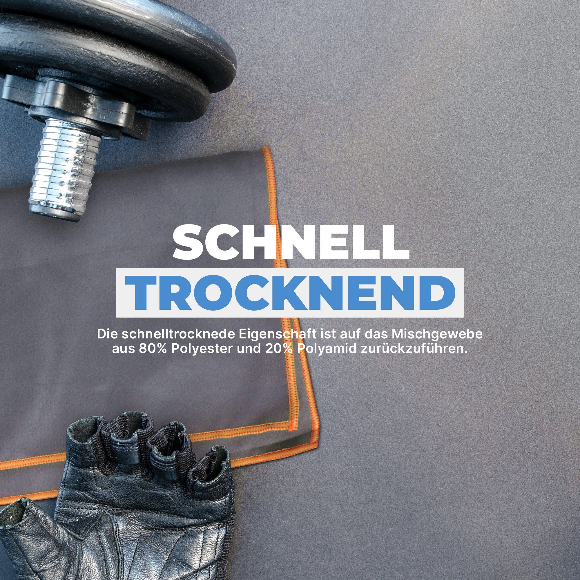 hemmy Fashion Sporthandtuch Mikrofaser Fitnesstuch, ohne Beutel, Handtuch für Sport, Sauna, Fitness - Reisehandtuch - mit Spanngummi