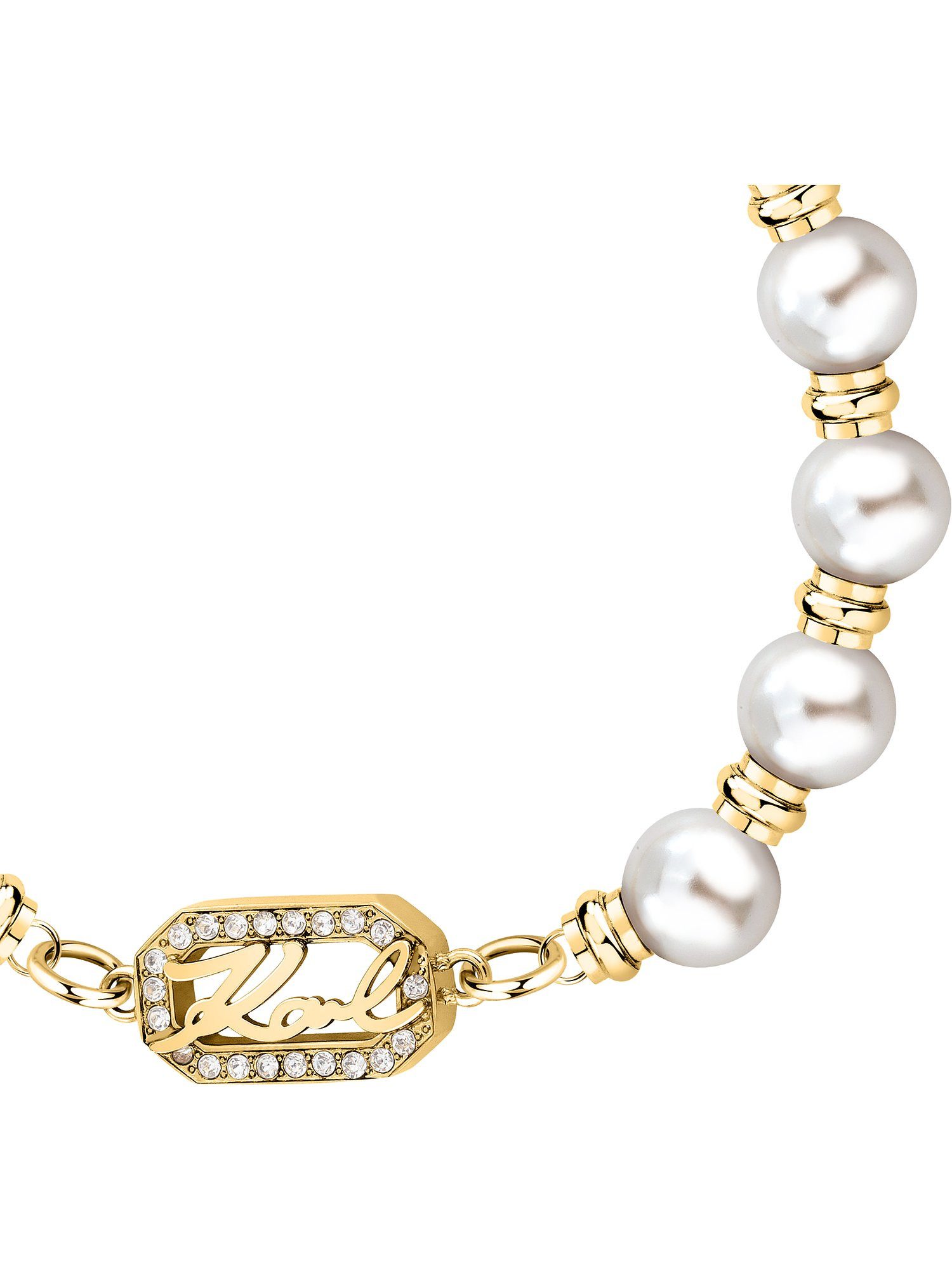 KARL LAGERFELD Armband Karl Lagerfeld Damen-Armband Edelstahl Kunstperle, Pearl