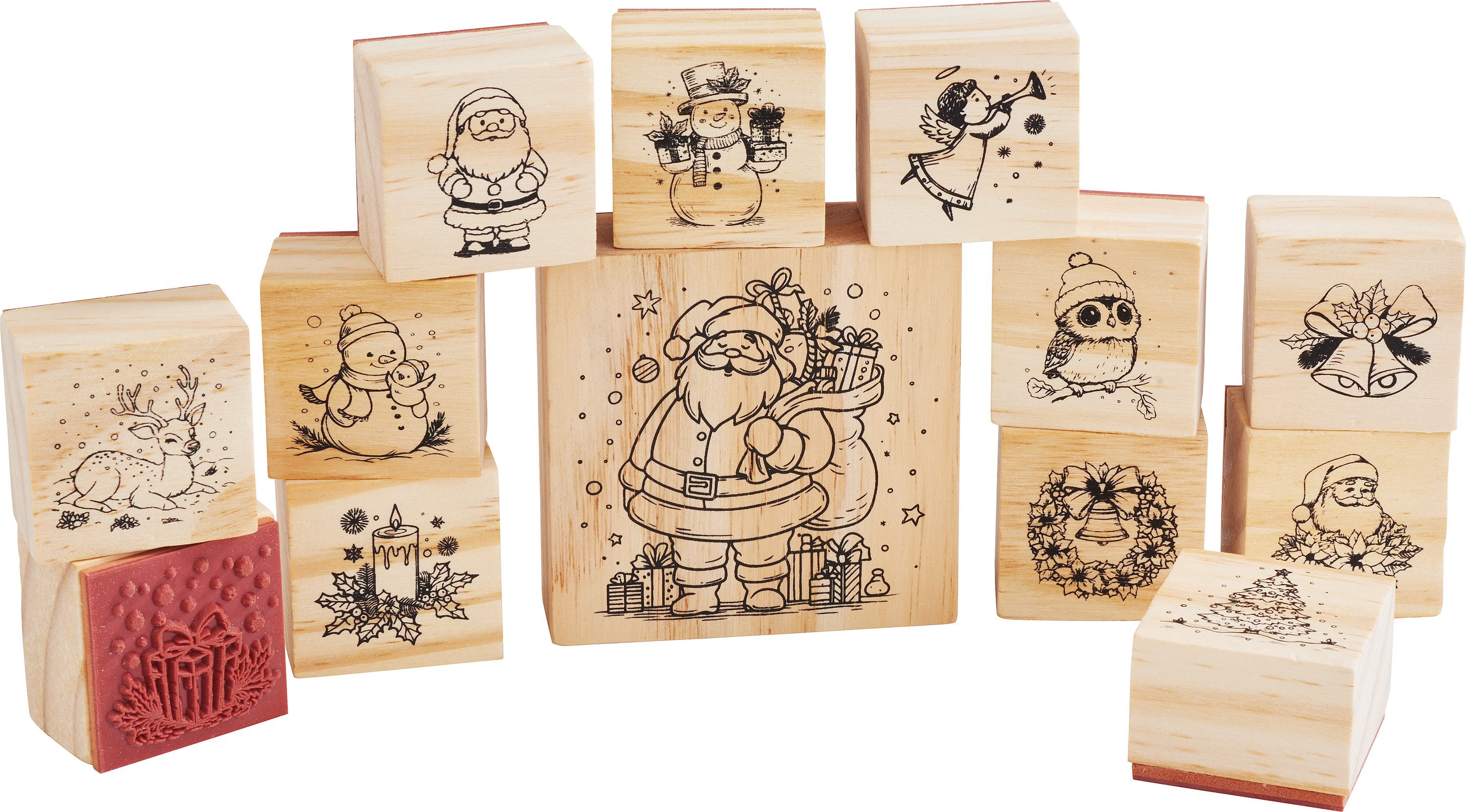 VBS Stempel Holzstempel-Set "Weihnachten", 13 Motive