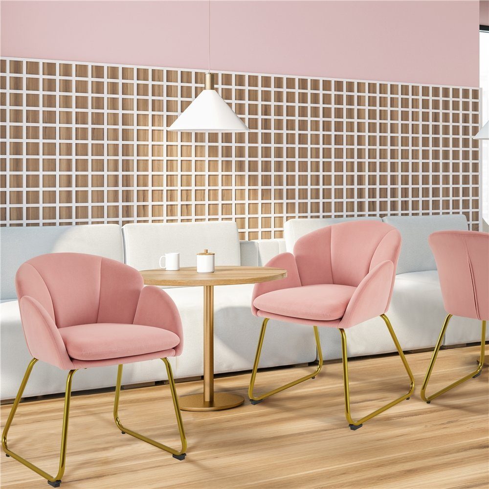 Yaheetech Esszimmerstuhl Polsterstuhl Lehnstuhl (1 St), mit Goldenen Metall günstig online kaufen