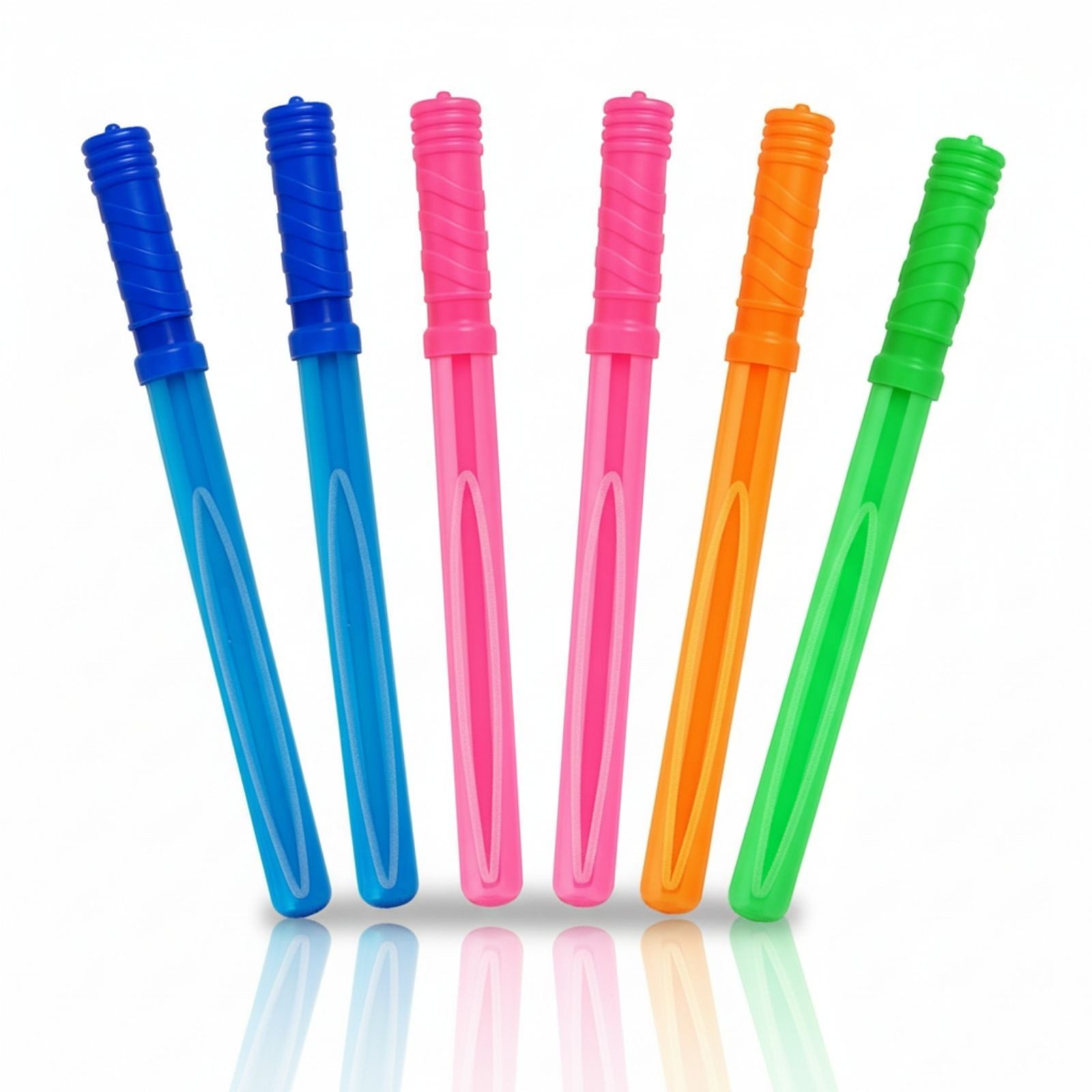 alldoro Seifenblasenstab 6 große Seifenblasen-Schwerter für Kinder, Riesen-Seifenblasen pusten, 6x 120 ml, bunte XXL Pustestäbe für Kindergeburtstag, Hochzeit, Party