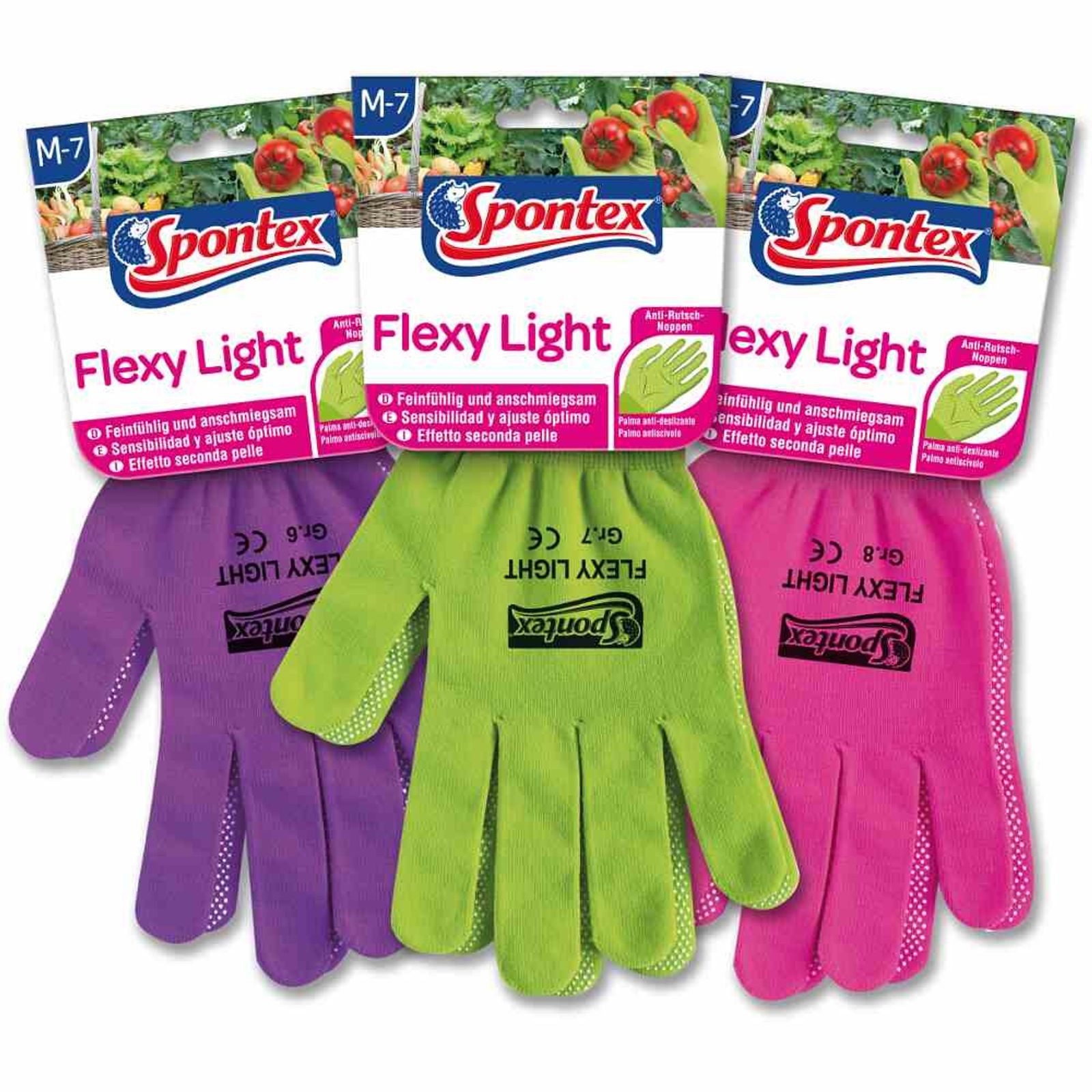 SPONTEX Gartenhandschuhe 1x Flexy Light Gartenhandschuh Gr. 7 Damen
