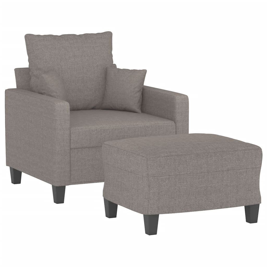 Sofa cm Hocker Sessel vidaXL mit 60 Stoff Taupe